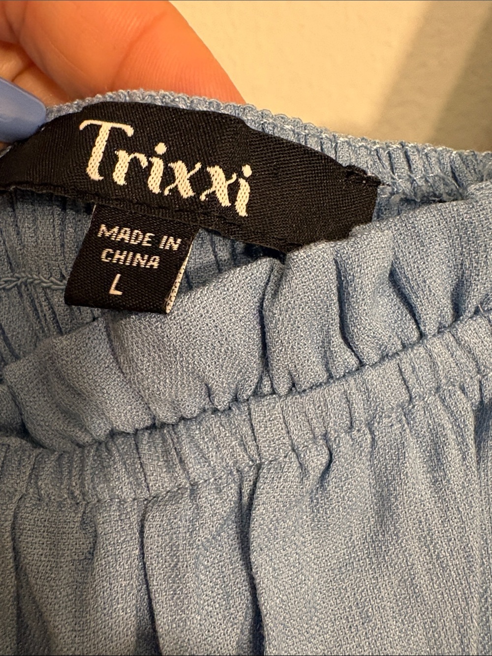 Trixxi Light country Blue Midi Dress with Puff Sleeves - Picture 5 of 7